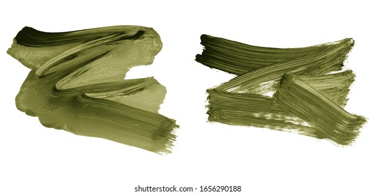Set of brush stroke and texture. Grunge vector abstract hand - painted element. Underline and border design.