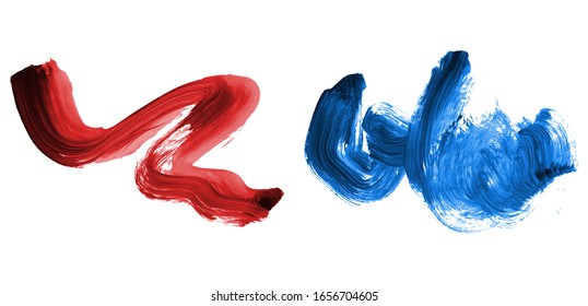 Set of brush stroke and texture. Grunge vector abstract hand - painted element. Underline and border design.