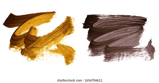 Set of brush stroke and texture. Grunge vector abstract hand - painted element. Underline and border design.