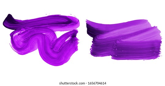 Set of brush stroke and texture. Grunge vector abstract hand - painted element. Underline and border design.