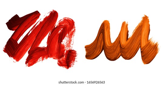 Set of brush stroke and texture. Grunge vector abstract hand - painted element. Underline and border design.