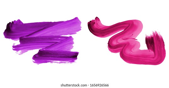 Set of brush stroke and texture. Grunge vector abstract hand - painted element. Underline and border design.