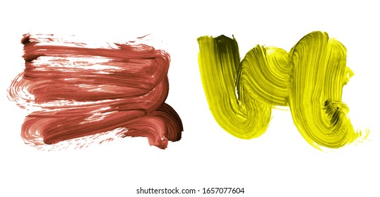 Set of brush stroke and texture. Grunge vector abstract hand - painted element. Underline and border design.