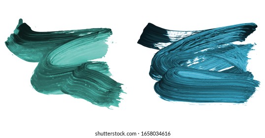 Set of brush stroke and texture. Grunge vector abstract hand - painted element. Underline and border design.