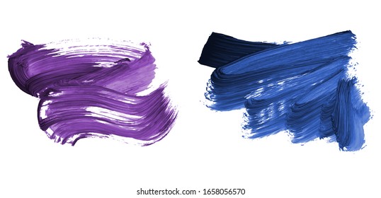 Set of brush stroke and texture. Grunge vector abstract hand - painted element. Underline and border design.