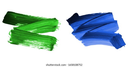 Set of brush stroke and texture. Grunge vector abstract hand - painted element. Underline and border design.