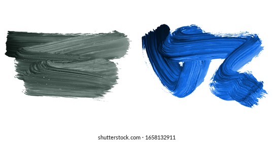Set of brush stroke and texture. Grunge vector abstract hand - painted element. Underline and border design.
