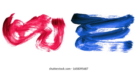 Set of brush stroke and texture. Grunge vector abstract hand - painted element. Underline and border design.
