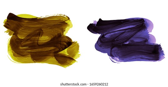 Set aus Pinselstrich und Textur. Abstrakte Vektorillustration Grunge - gemalt Element. Unterstreichen und Grenzdesign.