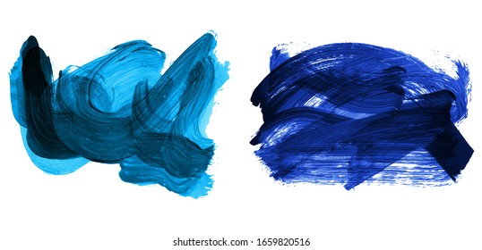 Set of brush stroke and texture. Grunge vector abstract hand - painted element. Underline and border design.