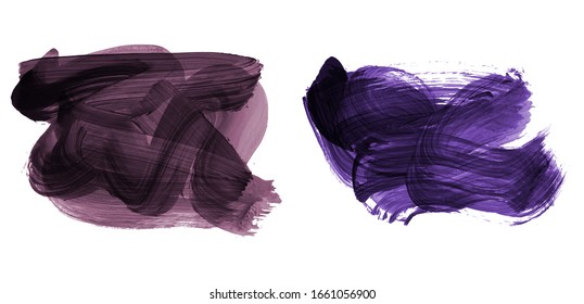 Set of brush stroke and texture. Grunge vector abstract hand - painted element. Underline and border design.