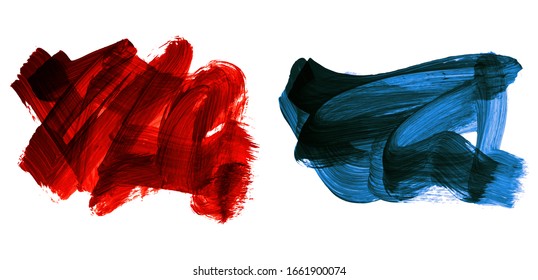 Set of brush stroke and texture. Grunge vector abstract hand - painted element. Underline and border design.