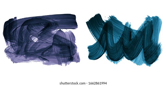 Conjunto de trazo de pincel y textura. Grunge vectorial abstracto de la mano - elemento pintado. Diseño de subrayado y borde.