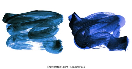 Set of brush stroke and texture. Grunge vector abstract hand - painted element. Underline and border design.