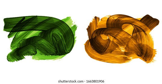 Set of brush stroke and texture. Grunge vector abstract hand - painted element. Underline and border design.