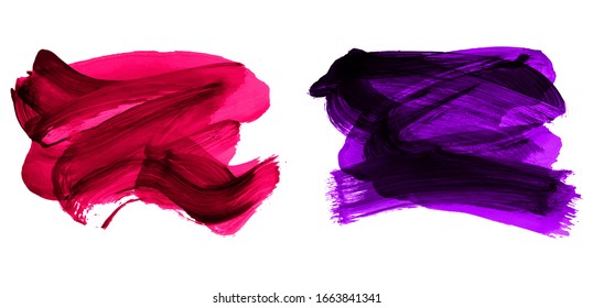 Set of brush stroke and texture. Grunge vector abstract hand - painted element. Underline and border design.