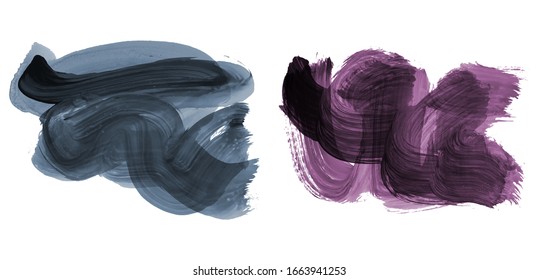 Set of brush stroke and texture. Grunge vector abstract hand - painted element. Underline and border design.