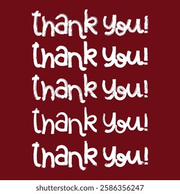 Set Of Brush Stroke Thank You Hand Lettering Vector Design.