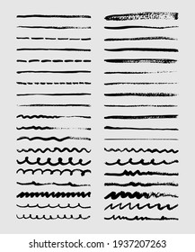 Set of Brush Strokes, Abstract lines, Hand-drawn collection brush strokes EPS10