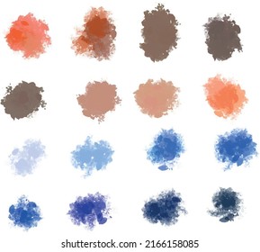 Set of brush strokes. brushwork, brushstroke, Collection of colorful brush graphic elements. Watercolor. Vector, eps, illustrator.