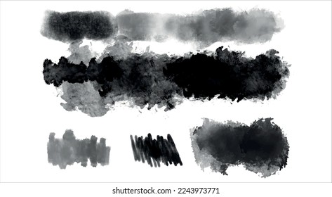 A set of brush strokes. brushwork, a collection of graphic elements drawn by hand.