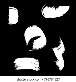Set of  brush strokes. Dirty artistic design elements.