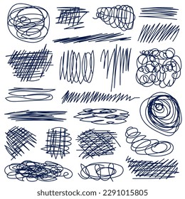 Conjunto de trazos de pincel. Doodle dibujado a mano