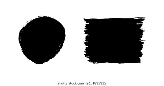 Set Of Brush Strokes on Black Colour