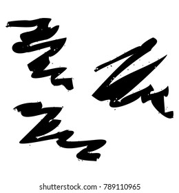 Set of brush strokes on a white background. Vector art.