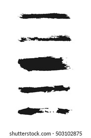 Set of brush strokes rough. Abstract isolated elements. Grunge.