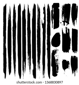 Set of brush strokes, stains, vector brushes