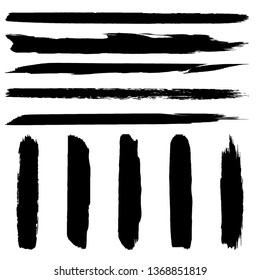 Set of brush strokes, stains, vector brushes