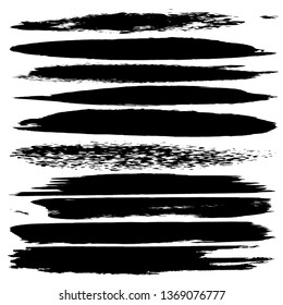 Set of brush strokes, stains, vector brushes