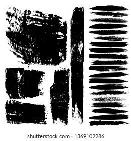 Set of brush strokes, stains, vector brushes