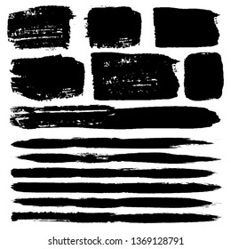Set of brush strokes, stains, vector brushes