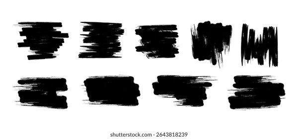 Set of Brush strokes text boxes, Paintbrush Grunge design elements, Hand drawn Grunge texture, horizontal, vertical, vector illustrator