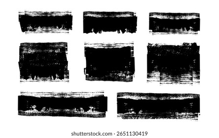 Set of Brush strokes text boxes, Paintbrush Grunge design elements, Hand drawn Grunge texture, horizontal, vertical, vector illustrator