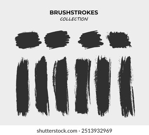 Set of Brush strokes Vector illustration