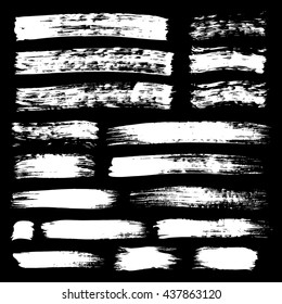 Set of brush strokes. Vector illustration.