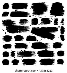 Set of brush strokes. Vector illustration.