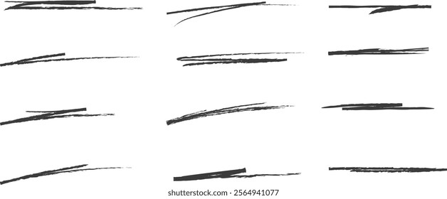 set of brush underline vector illustration.
