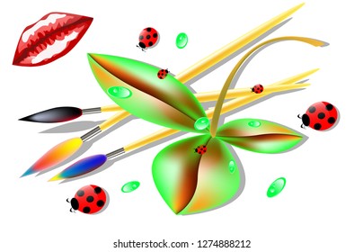 set of brushes
