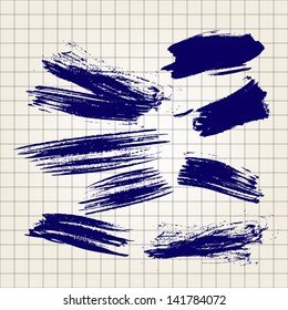 set with brushes