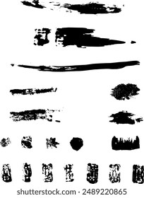 set of brushes, collection of black paint brush, strokes, brushes, lines. artistic design elements. Vector illustration. Isolated on white background, Brush strokes vector. Set of text boxes. 