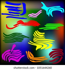 A set of brushes for creating childrens patterns. All colors of pencils to create a texture in childrens accessories.