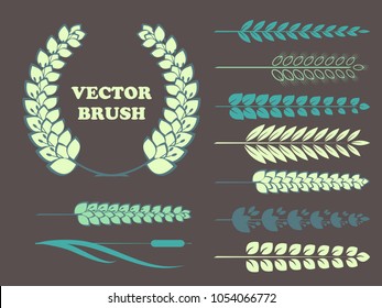a set of brushes in the form of wheat for your design. Vector illustration