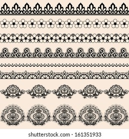 A set of brushes for illustrator lace.