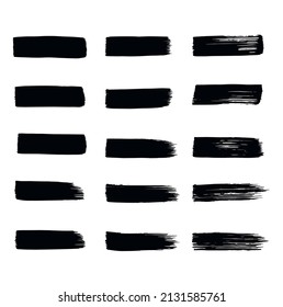 Set of brushes isolated on white background, collection of brush strokes, watercolor designs and dirty textures. creative concept art vector illustration