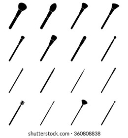 Set of brushes for make up, vector illustration