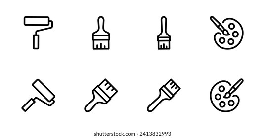 Set of Brushes and Painting icon Vector For Web and mobile apps